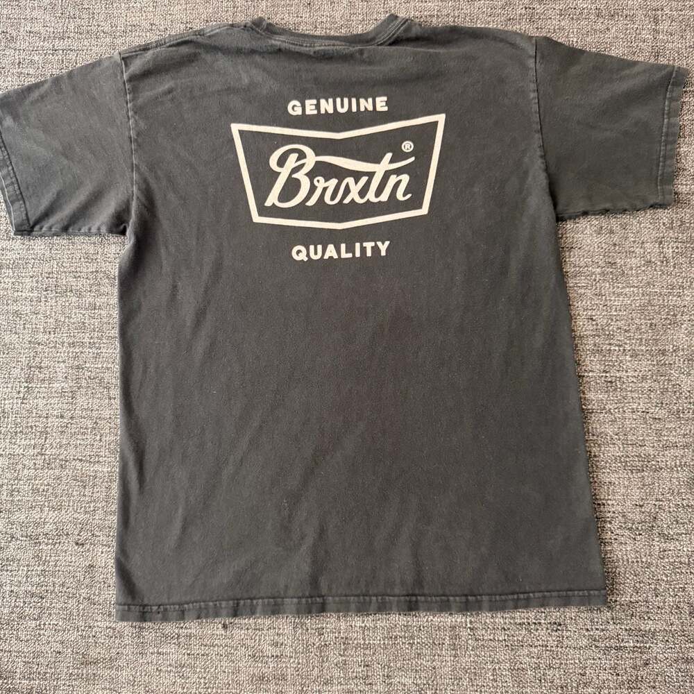 Brixton Linwood Graphic T-Shirt Charcoal Grey Medium - Picture 8 of 9